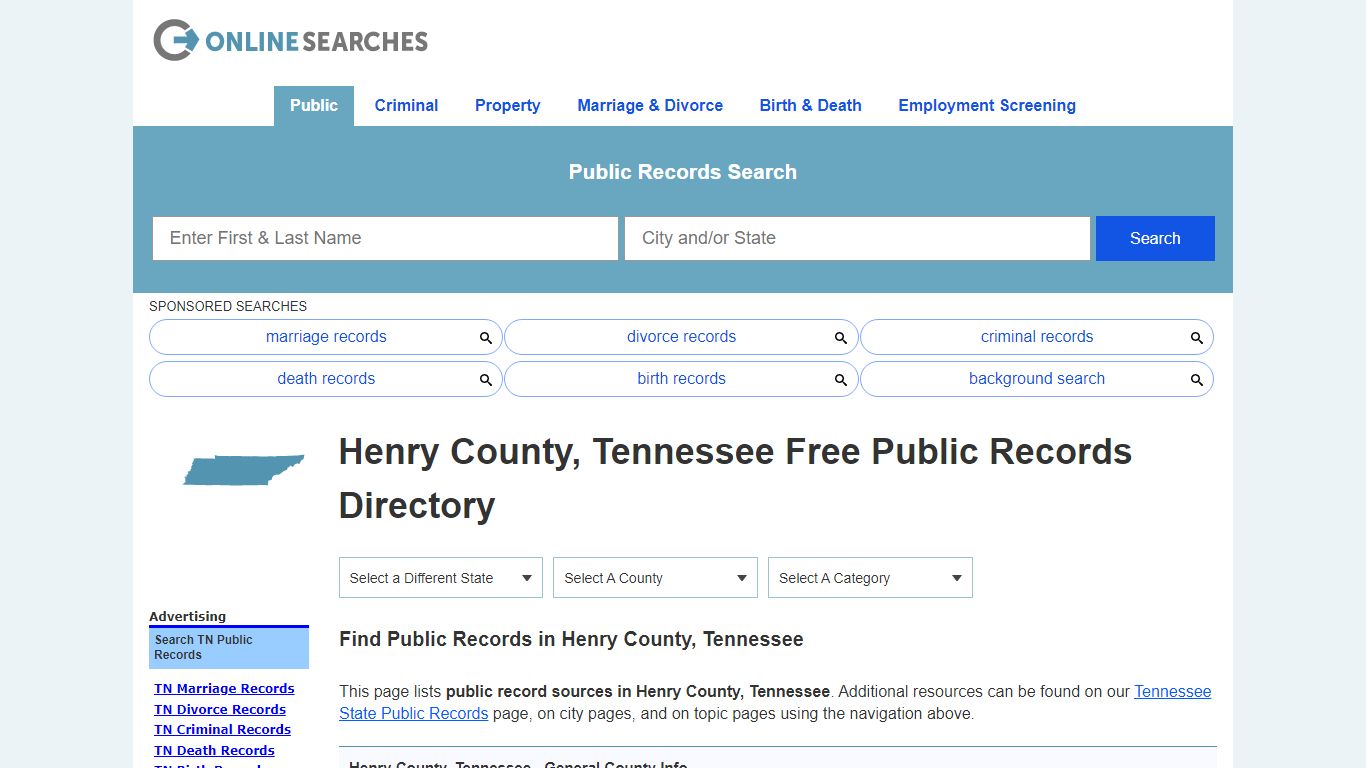 Henry County, Tennessee Public Records Directory
